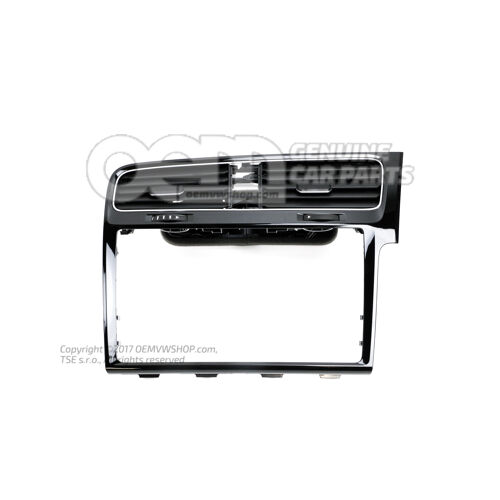 Nawiewnik z nakładką do wyświetlacza 9,2" RHD satynowy czarny/czarny do VW Golf 5G2819728AKQYI