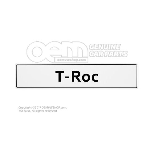 Tabliczka rejestracyjna pojazdu, tablica rejestracyjna typu T-Roc