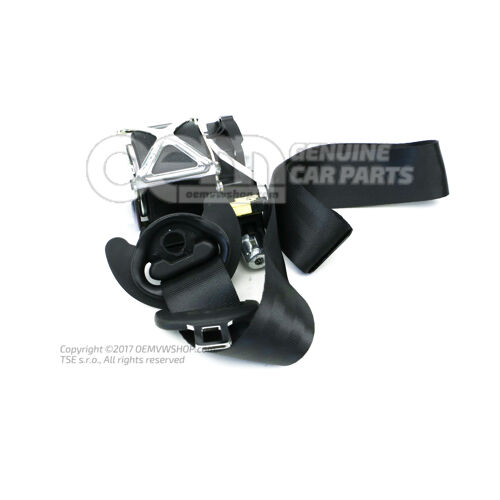 Fotel trzypunktowy automatyczny czarny Volkswagen Polo Hatchback 6R 6R3857705B RAA