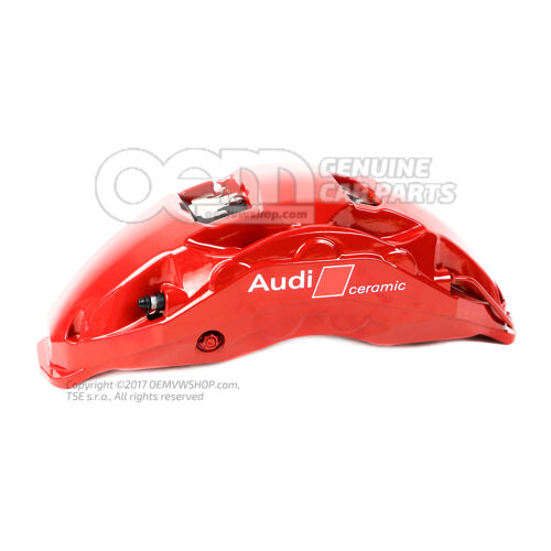 4J3615124E Audi e-tron GT red Calliper without brake pads for vehicles with ceramic brake disc pads size 420x40mm front right