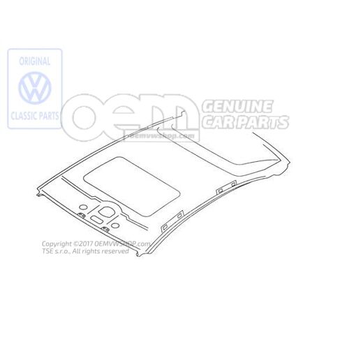 Formowana podsufitka perłowo-szara Volkswagen Polo Hatchback 6N 6N4867501A 6K8