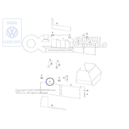 Zasłona szyby bocznej Volkswagen Campmob. (Typ2/Transnp./LT) 701070416F