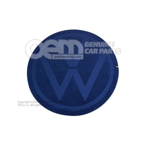 Ręcznik kąpielowy, niebieski, okrągłe logo VW, kolekcja Volkswagen