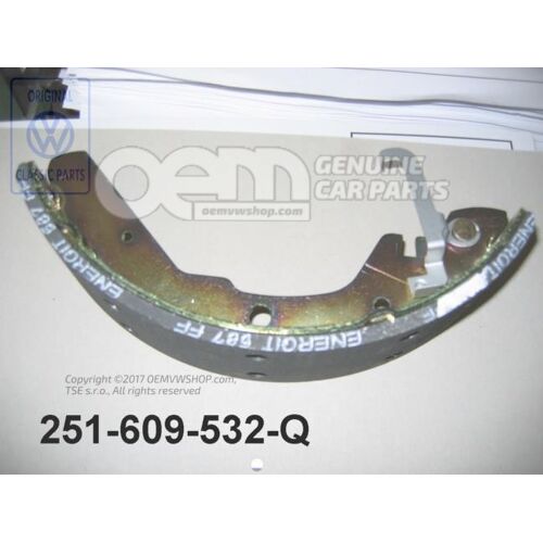 Szczęka hamulcowa z okładziną i dźwignią regulacyjną 251609532Q