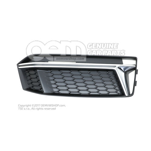 Kratka nawiewu ciemny chrom mat/aluminium Audi A4/S4/Avant/Quattro 8W 8W0807682K RU6
