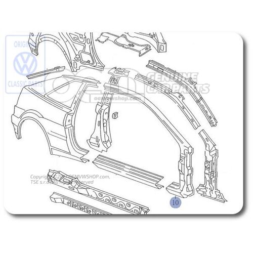 Część segmentowa - słupek A Volkswagen Corrado 53 535809840A