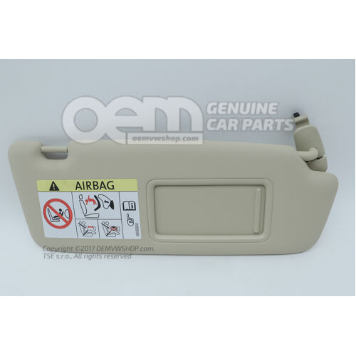 Daszek przeciwsłoneczny z lusterkiem i osłoną w kolorze beżowym pashmina 8V0857552R QM6