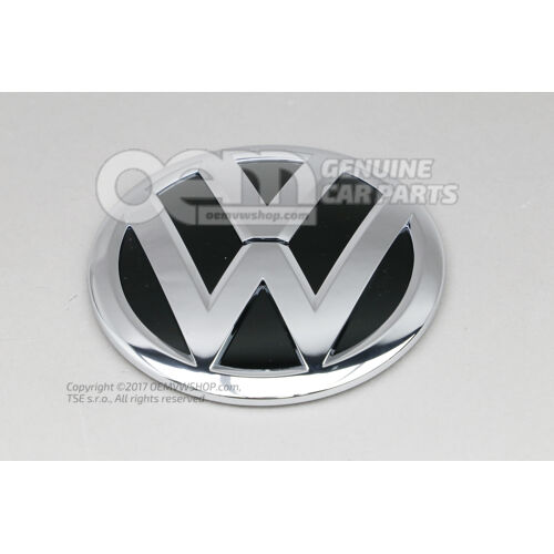 Emblemat VW w kolorze czarnym, błyszczącym/polerowany chrom 7P6853630D FOD