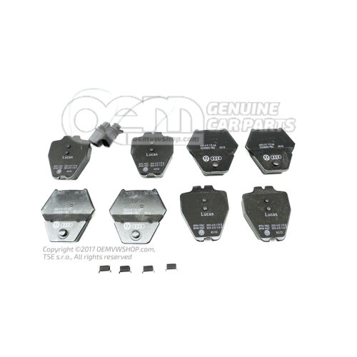 1 komplet klocków hamulcowych do hamulca tarczowego Volkswagen Phaeton 3D 3D0698151B