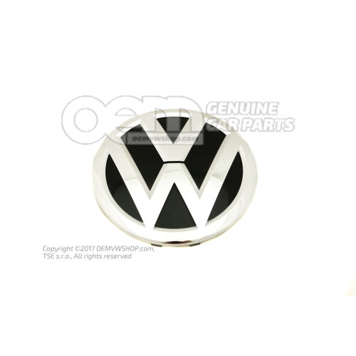 Znak VW, czarny, wysoki połysk/polerowany chrom 7N0853600A FOD