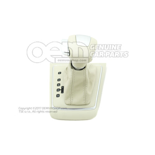 Gałka zmiany biegów (skóra) z nakładką dźwigni zmiany biegów (skóra) kość słoniowa Skoda Octavia 1Z 1Z1713111H SHN