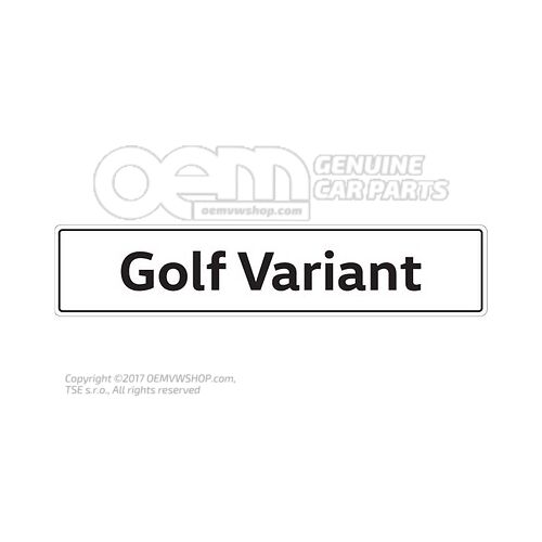 Tabliczka rejestracyjna pojazdu, oznaczenie typu tablicy rejestracyjnej Golf Estate