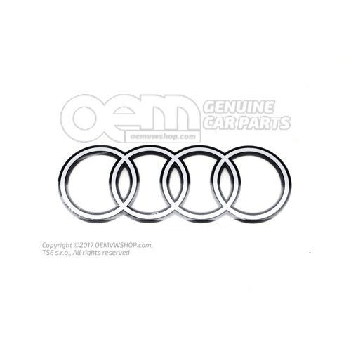Emblemat AUDI w kolorze polarnobiałym 85E853742  90A