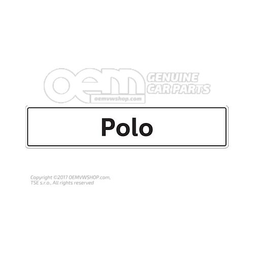 Tabliczka rejestracyjna pojazdu, oznaczenie typu tablicy rejestracyjnej Polo