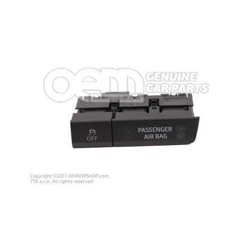 Przycisk elektronicznego programu stabilizacji -ESP - satynowy czarny/biały 5F0927143  WHS