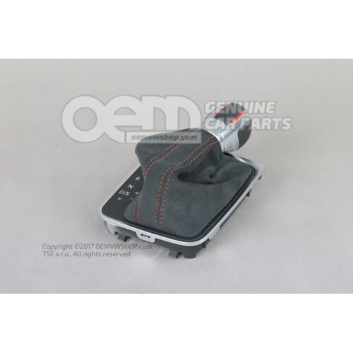 Golf VII Clubsport GTI Edition 40 Gear shift cover DSG gear knob alcantara with red stitching 5G1713203Q UCX