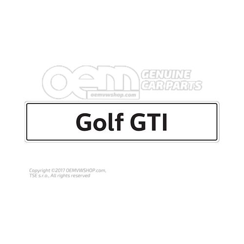 Tabliczka rejestracyjna pojazdu, oznaczenie typu tablicy rejestracyjnej Golfa GTI