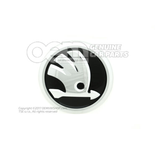 Emblemat SKODA czarny/chrom 5L0853621B FOD