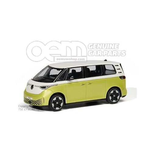 Model samochodu, 1:43, ID. Buzz, cukierkowa biel / limonkowo-żółty metalik