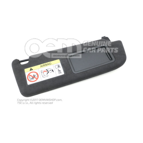 Osłona przeciwsłoneczna z podświetlanym lusterkiem i osłoną duszy (czarna) 4G1857552Q 25M