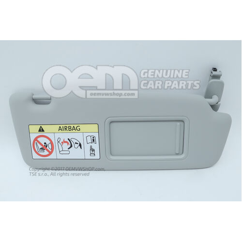 Daszek przeciwsłoneczny z lusterkiem i osłoną księżycową w kolorze srebrnym 8V0857552R FT9