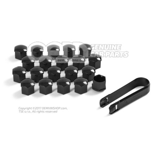 1 zestaw zaślepek na szpilki kół, satynowo-czarne 000071215P 041