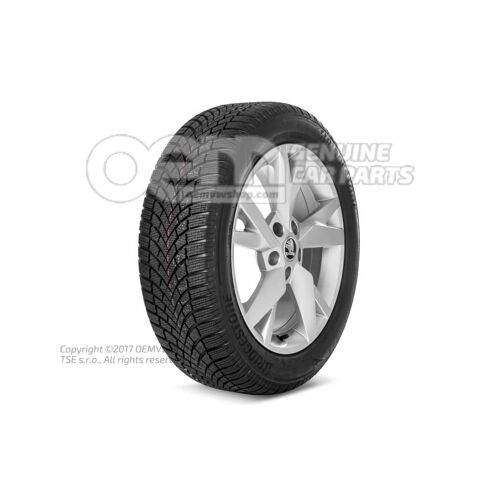 Kompletne koło zimowe 17" felga aluminiowa pasująca do łańcuchów śniegowych Diamond silver 5E3073567A 8Z8