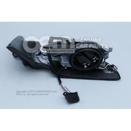 Lusterko zewnętrzne (wypukłe) (elektrycznie regulowane i podgrzewane) satynowe czarne Skoda Superb 3U 3B1857502BH01C