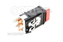 Przekaźnik włącznika świateł awaryjnych Kierunkowskazy/światło awaryjne ognistoczerwony Volkswagen Polo Classic/Variant 6K 6N0953235B 302 (2)