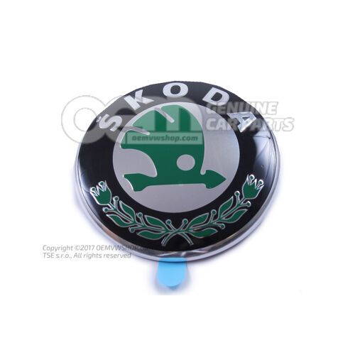 Emblemat SKODA satynowo czarny/melanż 1U0853621C MEL