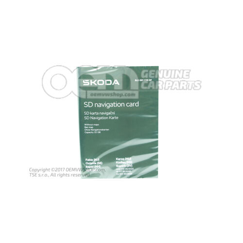 Karta pamięci SD do systemu nawigacji bez danych nawigacyjnych 5L0051236DF