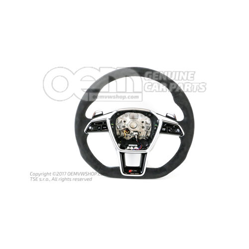4K0419091BPXXC Audi RS6, RS7 C8 Alcantara multifunction heated steering wheel with steel grey stitching