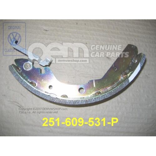 Szczęka hamulcowa z okładziną i dźwignią regulacyjną 251609531P
