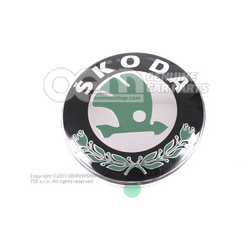 Emblemat SKODA satynowo czarny/melanż 3U0853621B MEL