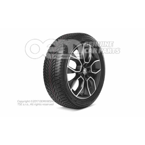 Kompletne koło zimowe 19" felga aluminiowa do pojazdów z Tpms, czarna matowa 565073569ABZG6