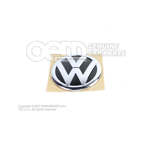 Emblemat VW w kolorach chrom/czarny 1S6853630  FXC