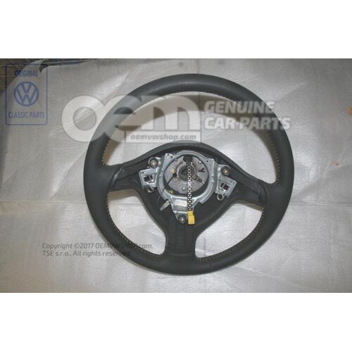 Kierownica (skórzana) czarno-żółta 1E0419091E HUW