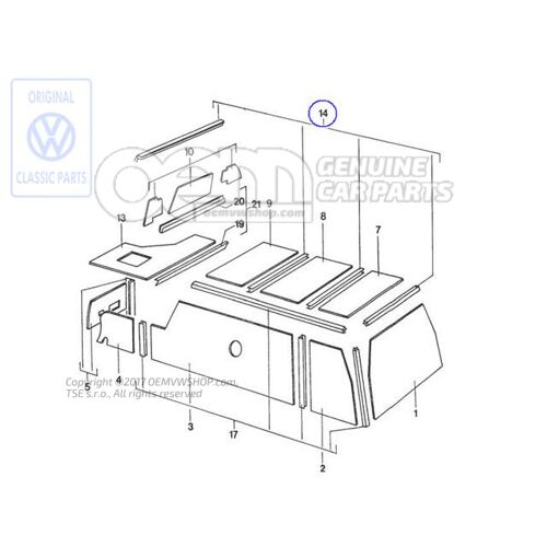 1 kpl. listew narożnikowych Volkswagen Campmobil LT 7E 281070004