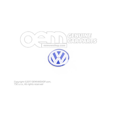 Emblemat VW w kolorze jasnosrebrnym/niebieskim/białym 3B0837891A 09Z