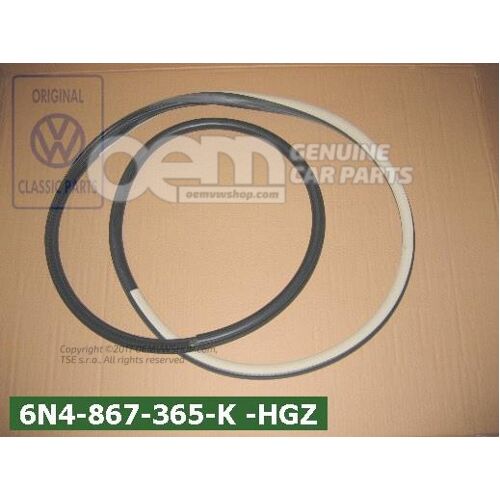 Uszczelka drzwi satynowo czarna/kremowa Volkswagen Polo Hatchback 6N 6N4867365K HGZ