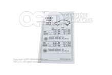 Tabliczka znamionowa ciśnienia w oponach Audi RS4 Quattro 8K 8K0010502NA Tabliczka znamionowa ciśnienia w oponach Audi RS4 Quattro 8K 8K0010502NA