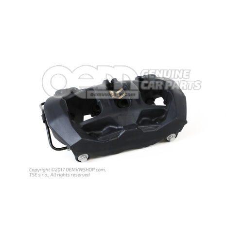 Zacisk hamulcowy Audi e-tron GT czarny bez klocków hamulcowych do hamulców o wymiarach 358x28mm tył prawy 4J3615424S