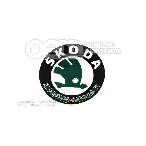 Emblemat SKODA chrom kolory/czarny Skoda Citigo 1S 1ST853630  FXC