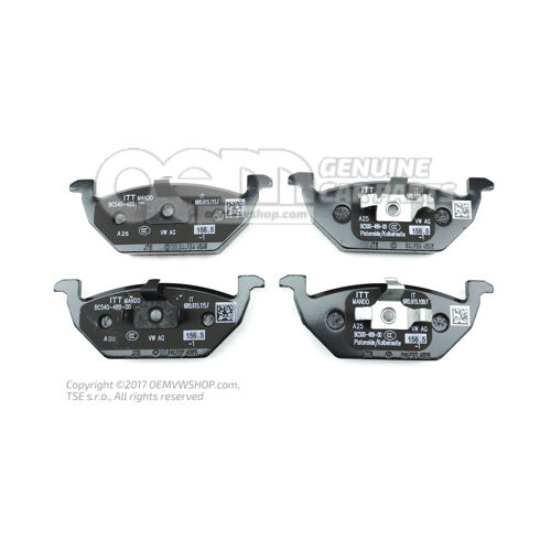 1 zestaw klocków hamulcowych do hamulca tarczowego 6C0698151D