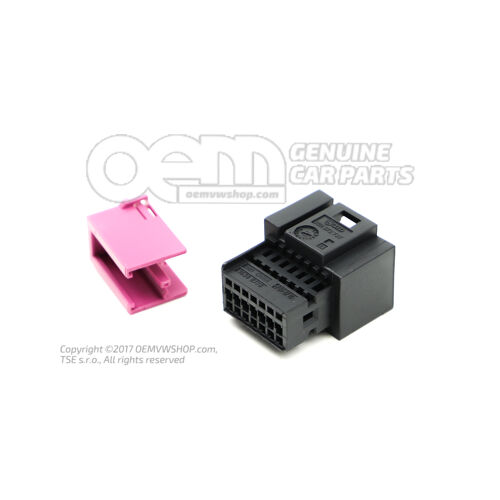 Płaska obudowa złącza z mechanizmem blokującym styki 6Q0972737