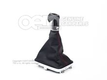 Gałka dźwigni zmiany biegów (skórzana) czarna/aluminiowa standard/czerwona 5G1711113D CBR (1)