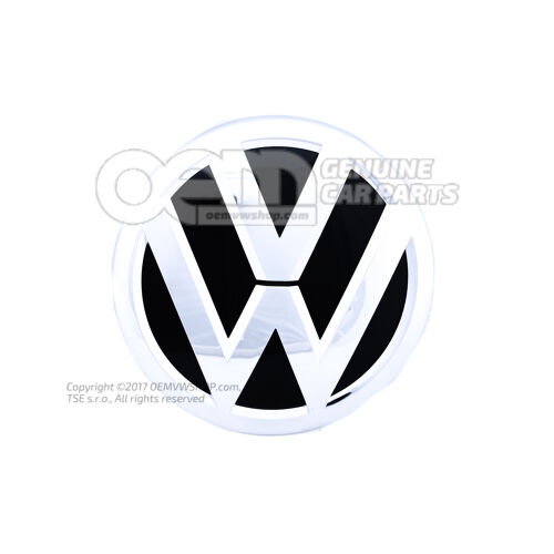 Emblemat VW czarny/jasny chrom Volkswagen Amarok 2H 2H6853630  DPJ
