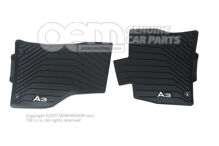 1 zestaw czarnych dywaników na stopy na każdą pogodę 8V5061502  041