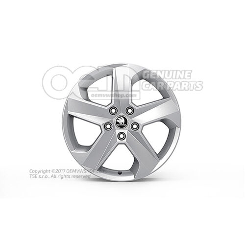 Obręcz aluminiowa w kolorze diamentowego srebra 5E0071497C 8Z8