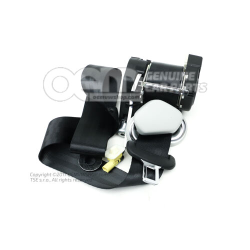 Fotel trzypunktowy automatyczny czarny Volkswagen Caddy 2K 2K5857806B RYV